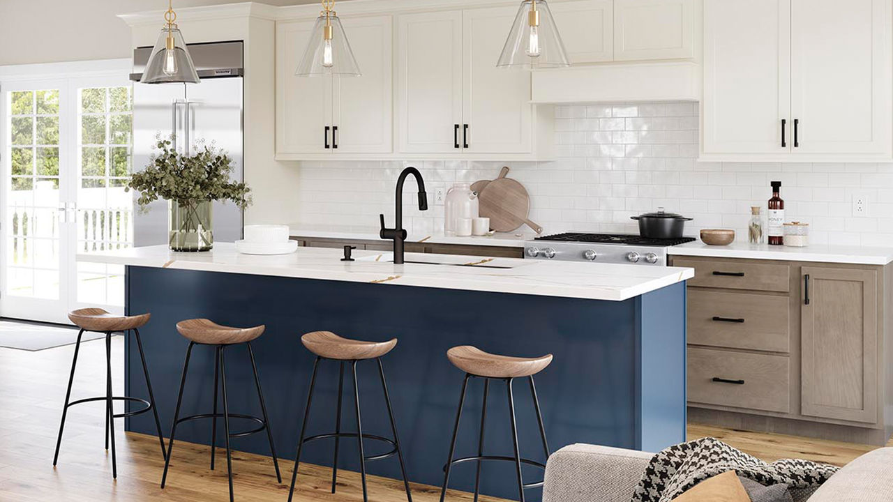 Breckenridge POL in Painted Vanilla, Painted Navy and Maple Latte