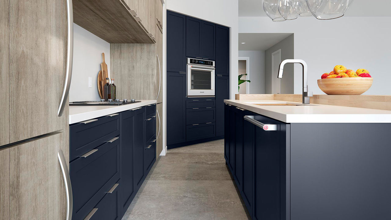 Breckenridge in Painted Navy and Sydney in Duraform Drift