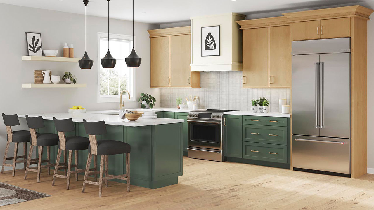 Sydney in Maple Rye and Painted Vanilla with Breckenridge in Painted Sage