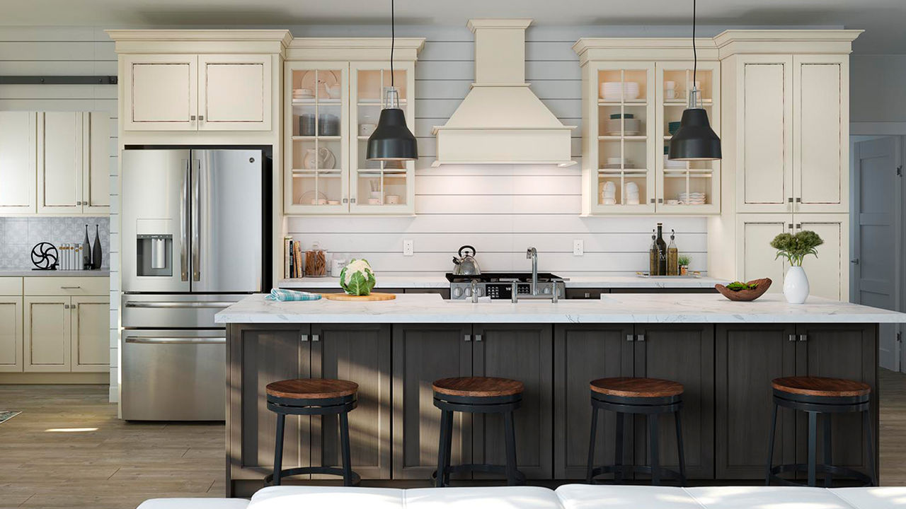 Glasson in Painted Biscotti Glaze and Maple Slate