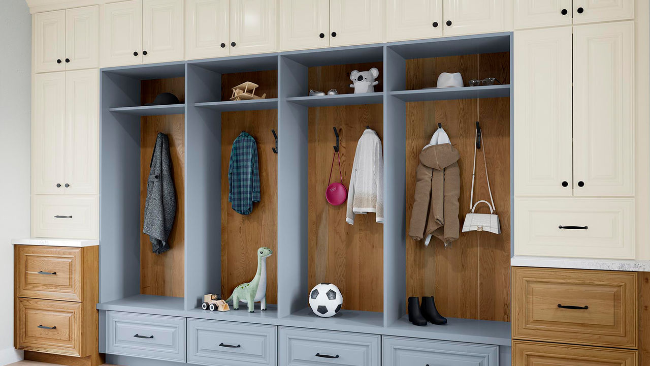 McKinley in Painted Vanilla, Painted Mist and Cherry Amber