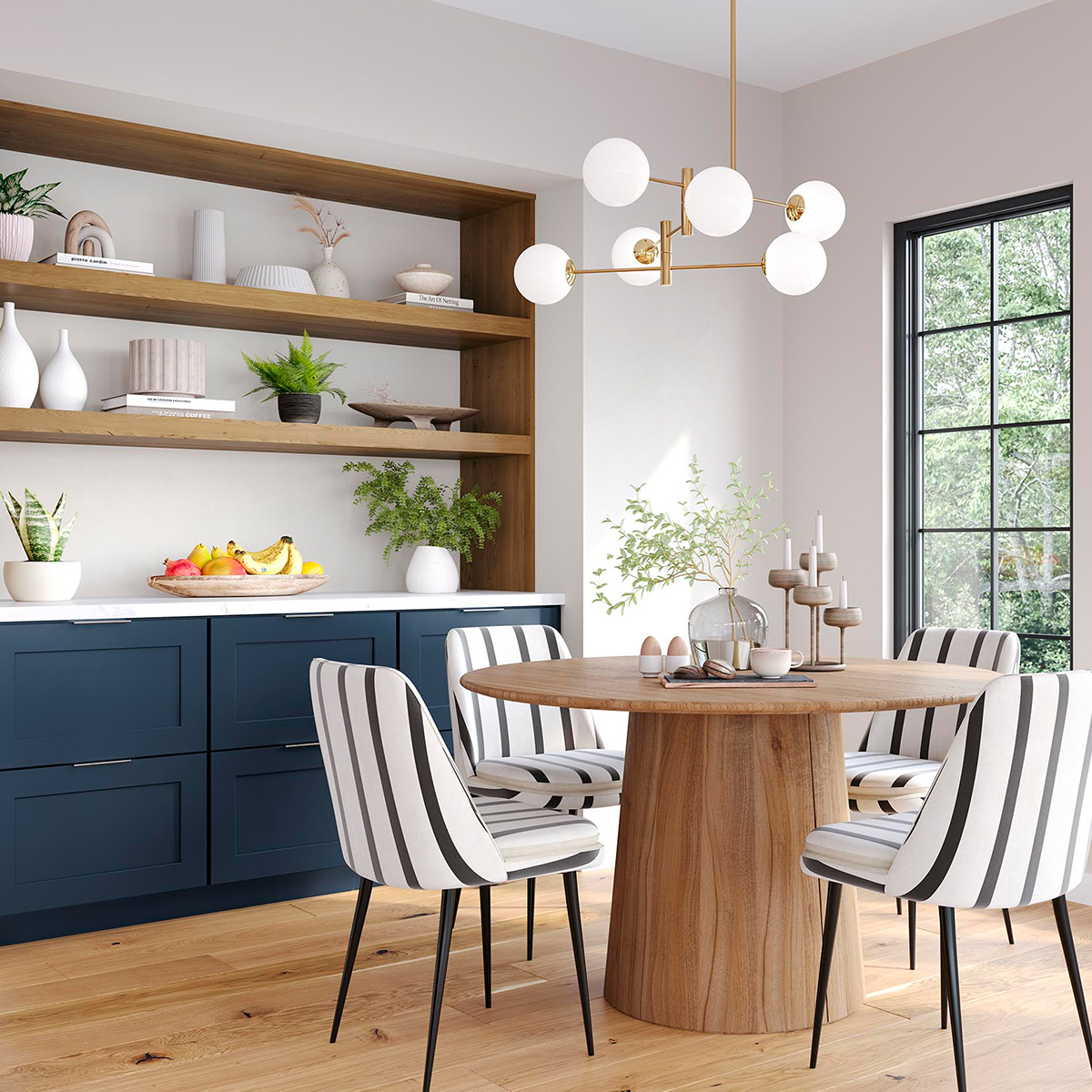 Open kitchen shelves