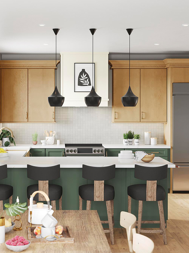 Green Kitchen cabinets