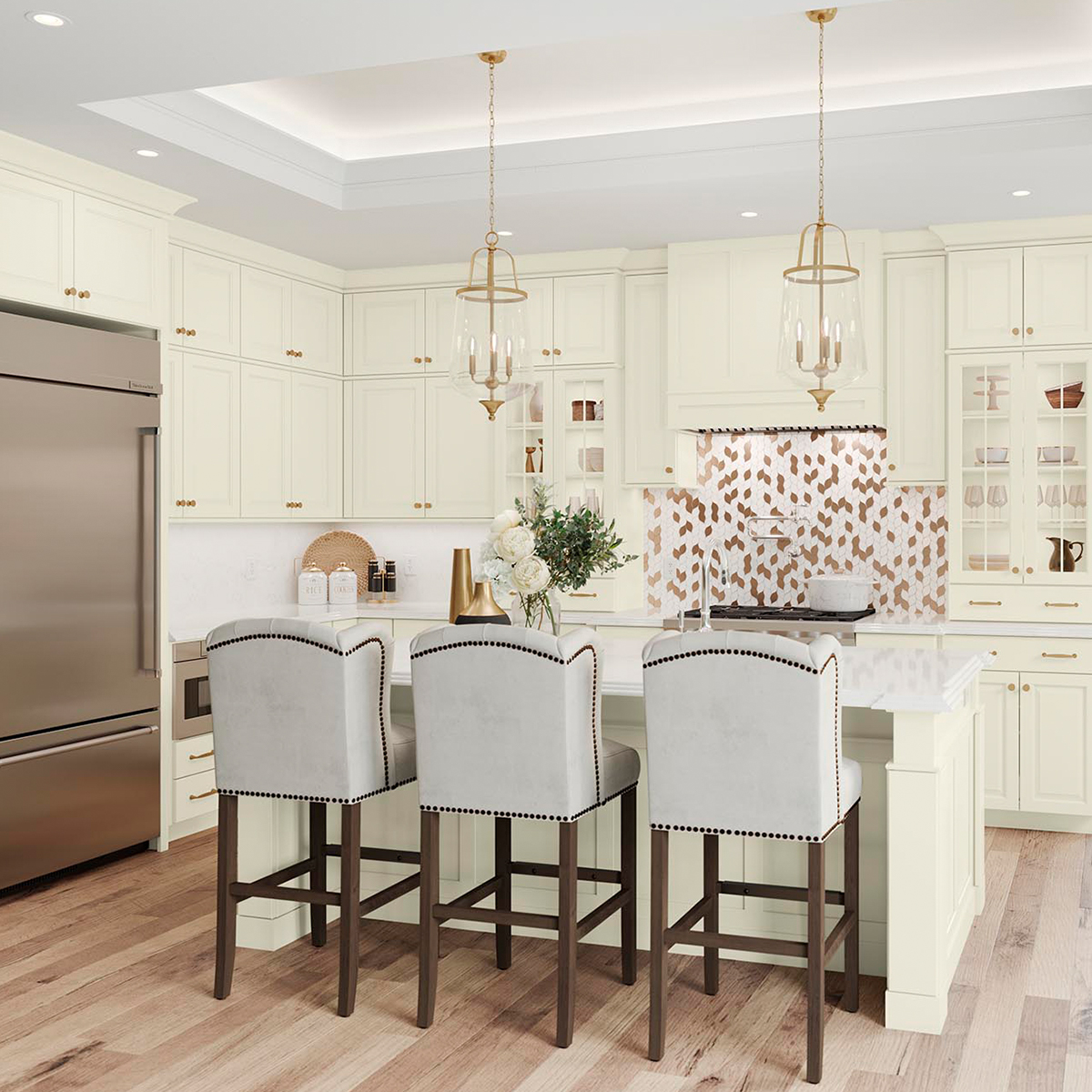 Light Cabinets in kitchen